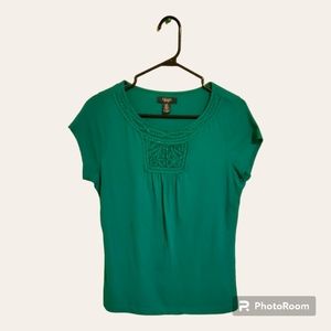 Gorgeous Chaps Green Beaded T-Shirt
